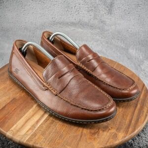 Born Men's Sz 10.5 Simon III Penny Loafer Brown Leather Comfort